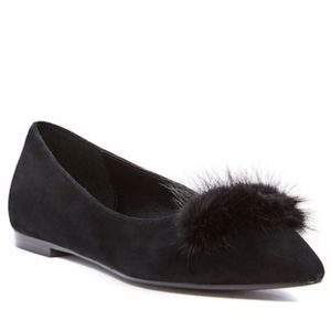 🔥 SUEDE FLATS W/ FUR EMBELLISHMENTS